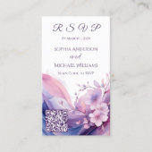 Waterverf Cherry Blossoms-RSVP-QR code- Visitekaartje (Voorkant)