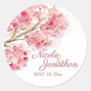 Waterverf Cherry Blossoms Sticker