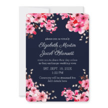 Waterverf Cherry Blossoms Virtual Wedding