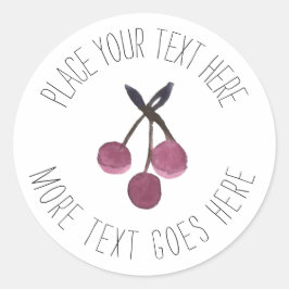 Waterverf Cherry Custom Sticker of Label