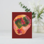 Waterverf Cherry en Green pars Cactus Briefkaart (Staand voorkant)
