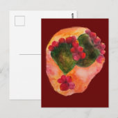 Waterverf Cherry en Green pars Cactus Briefkaart (Voorkant / Achterkant)