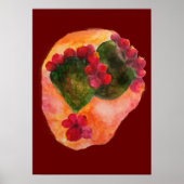 Waterverf Cherry en Green pars Cactus Poster (Voorkant)