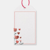 Waterverf Cherry en Heart Floral Dank u Cadeaulabel (Achterkant)