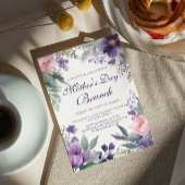 Waterverf Cherry Flowers Moederdag Brunch Kaart