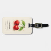 Waterverf Cherry Fruit Chic Cherishing Adventures Bagagelabel (Voorkant horizontaal)