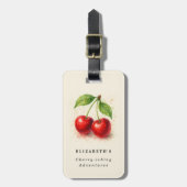 Waterverf Cherry Fruit Chic Cherishing Adventures Bagagelabel (Voorkant verticaal)