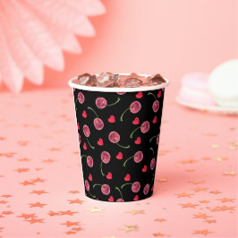 Waterverf Cherry Heart Papieren Bekers