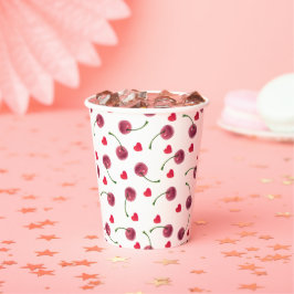 Waterverf Cherry Heart Papieren Bekers