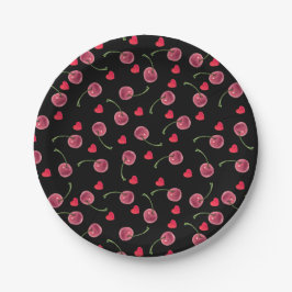 Waterverf Cherry Heart Papieren Bordje