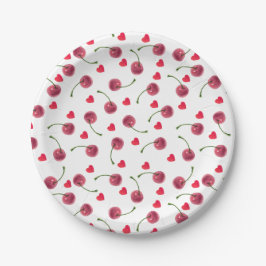 Waterverf Cherry Heart Papieren Bordje