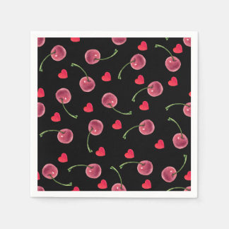 Waterverf Cherry Heart Servet