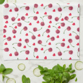 Waterverf Cherry Heart Theedoek (Gevouwen)