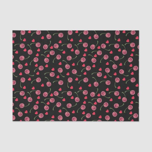 Waterverf Cherry Heart Tissuepapier (Voorkant)