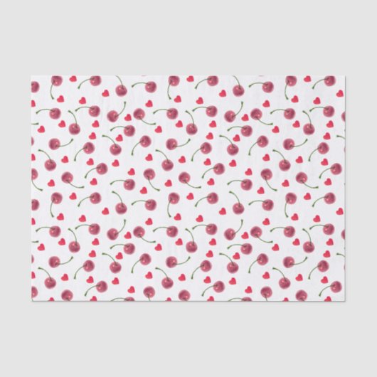 Waterverf Cherry Heart Tissuepapier (Voorkant)