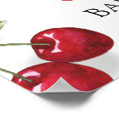 Waterverf Cherry Op Top Baby shower Welkom Poster (Hoek)