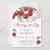 Waterverf Cherry op uitnodiging van Top Baby (Voorkant)