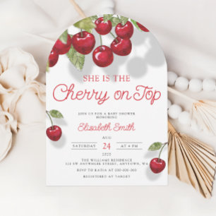 Waterverf Cherry op uitnodiging van Top Baby