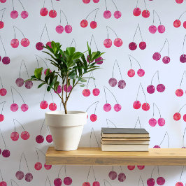 Waterverf Cherry Pattern Behang