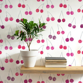 Waterverf Cherry Pattern Behang
