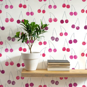 Waterverf Cherry Pattern Behang