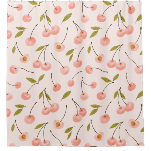 Waterverf Cherry Pattern Douchegordijn (Voorkant)
