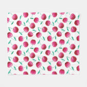 Waterverf Cherry Pattern Fleece Deken (Voorkant (Horizontaal))