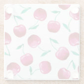 Waterverf Cherry Pattern Glazen Onderzetter (Achterkant)