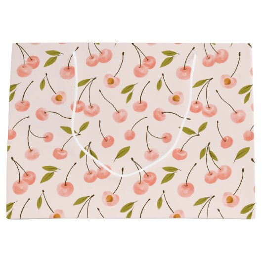 Waterverf Cherry Pattern Groot Cadeauzakje (Voorkant)