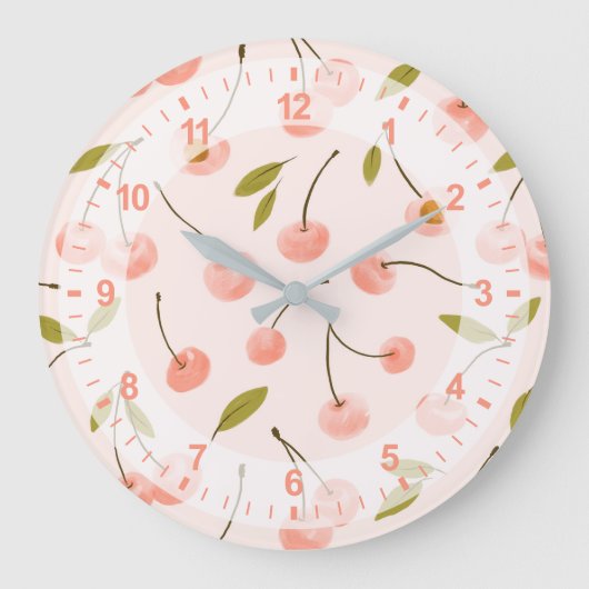 Waterverf Cherry Pattern Grote Klok (Voorkant)