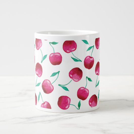 Waterverf Cherry Pattern Grote Koffiekop (Voorkant)