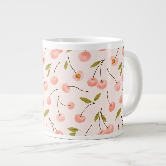 Waterverf Cherry Pattern Grote Koffiekop (Voorkant rechts)