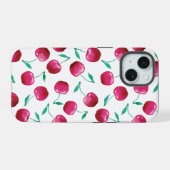 Waterverf Cherry Pattern iPhone 15 Case (Achterkant horizontaal)