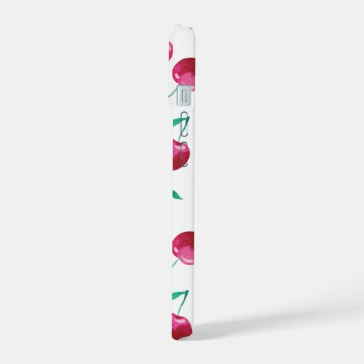 Waterverf Cherry Pattern iPhone 15 Case (Linkerkant)