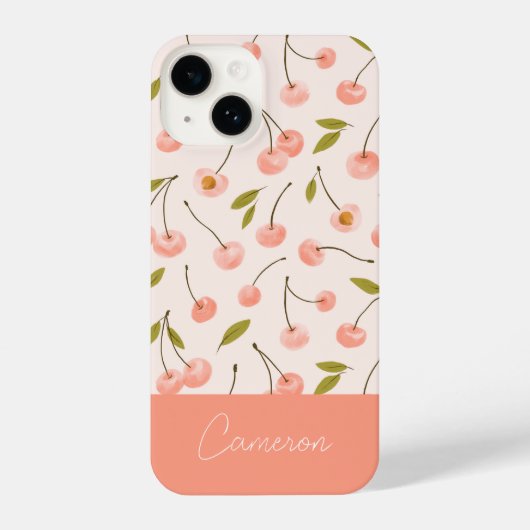 Waterverf Cherry Pattern iPhone Hoesje (Achterkant)