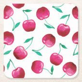Waterverf Cherry Pattern Kartonnen Onderzetters (Voorkant)