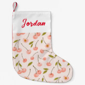 Waterverf Cherry Pattern Kleine Kerstsok (Voorkant)
