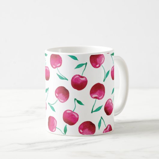Waterverf Cherry Pattern Koffiemok (Voorkant rechts)