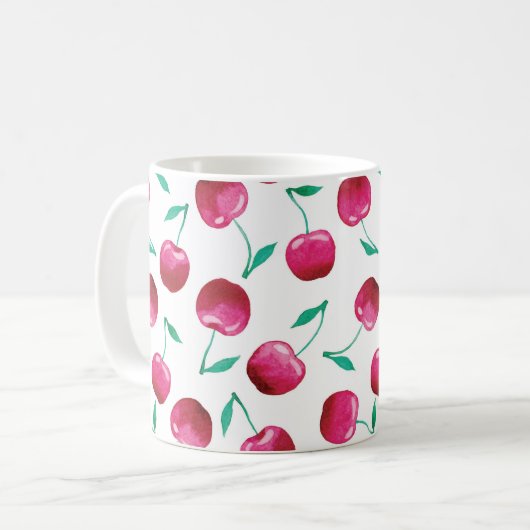Waterverf Cherry Pattern Koffiemok (Voorkant links)