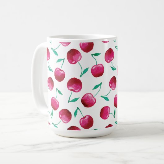 Waterverf Cherry Pattern Koffiemok (Voorkant links)