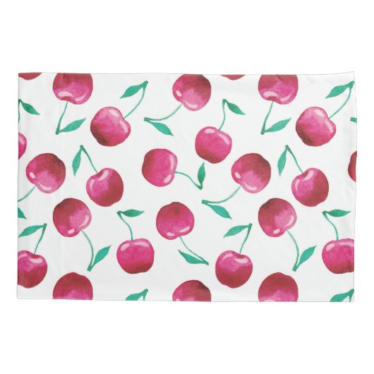 Waterverf Cherry Pattern Kussensloop (Achterkant-Links)