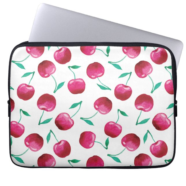 Waterverf Cherry Pattern Laptop Sleeve (Voorkant)