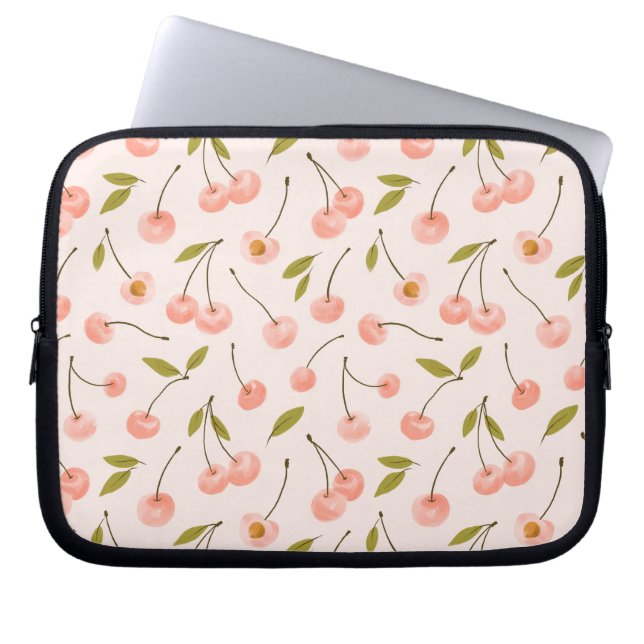 Waterverf Cherry Pattern Laptop Sleeve (Voorkant)
