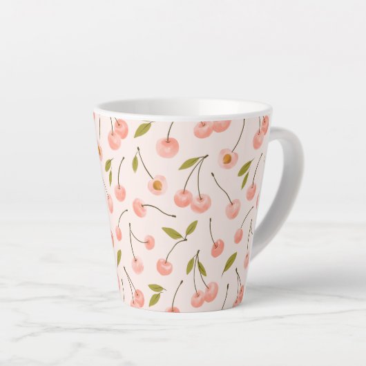 Waterverf Cherry Pattern Latte Mok (Rechterhoek)