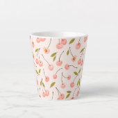 Waterverf Cherry Pattern Latte Mok (Voorkant)