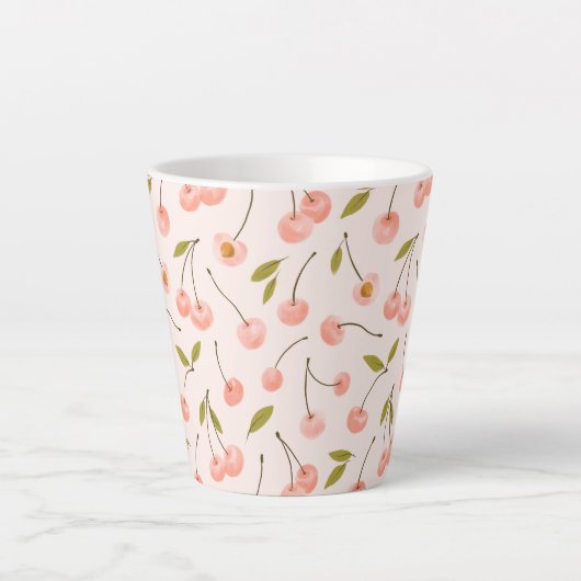 Waterverf Cherry Pattern Latte Mok (Voorkant)