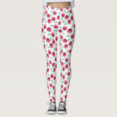 Waterverf Cherry Pattern Leggings (Voorkant)