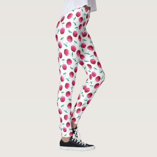 Waterverf Cherry Pattern Leggings (Rechts)