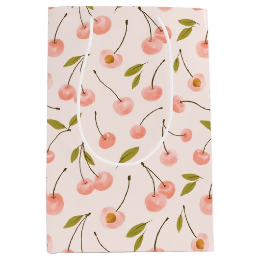 Waterverf Cherry Pattern Medium Cadeauzakje (Voorkant)