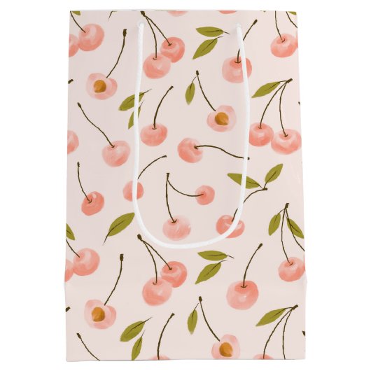 Waterverf Cherry Pattern Medium Cadeauzakje (Achterkant)
